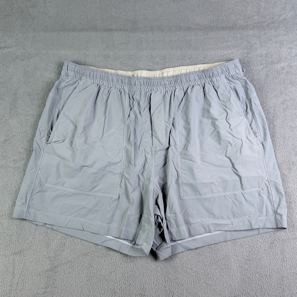 Lululemon Lab Mens XXL Light Grey Ripstop 5 Inch Inseam Athletic Shorts
